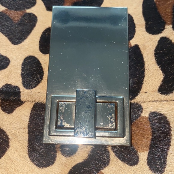 Express Vintage Oversized Leopard Print Pony Hair Clutch Purse - Picture 4 of 7